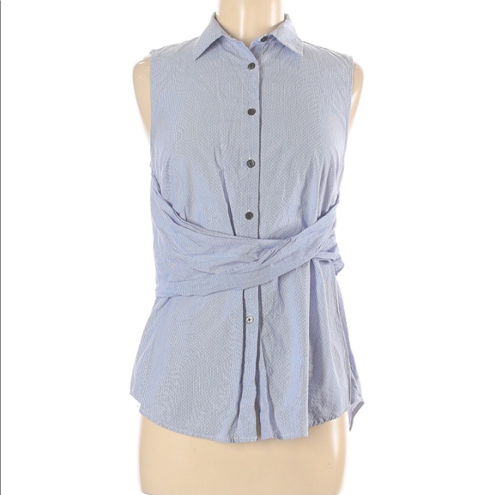 10 Crosby Derek Lam Twist Front Button Down Top
